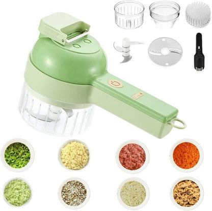 4-in-1 Portable Electric Vegetable Cutter – Wireless Food Chopper