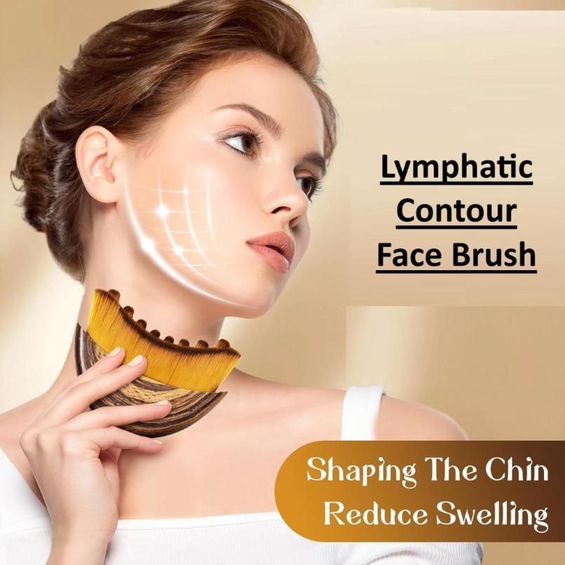 Lymphatic Contour Face Brush – Premium Facial Massager for Jawline, Chin & Neck | Ultra-Soft Bristles for Sculpted, Glowing Skin