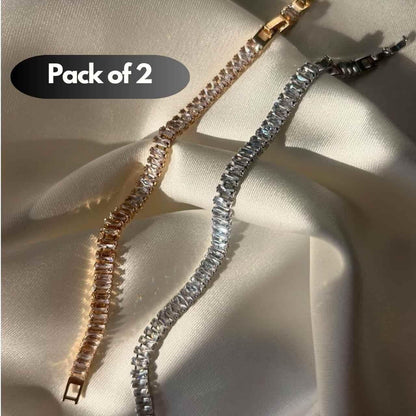 EmeraldGlow™ Tennis Bracelet Set (Pack of 2)