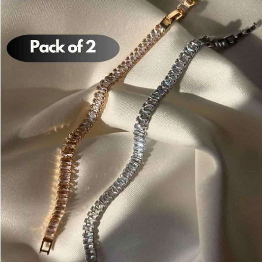 EmeraldGlow™ Tennis Bracelet Set (Pack of 2)