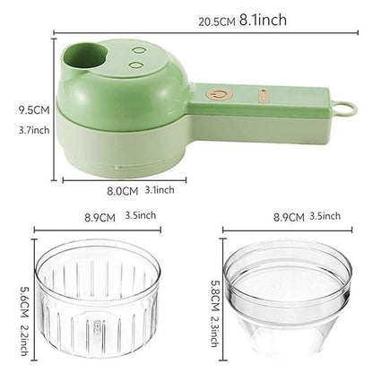 4-in-1 Portable Electric Vegetable Cutter – Wireless Food Chopper