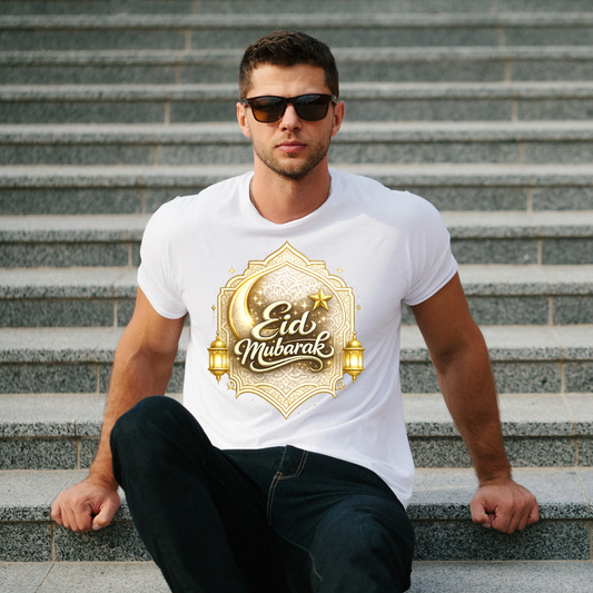 Eid Mubarak Gold Royal Design T-Shirt – Islamic Festive Wear