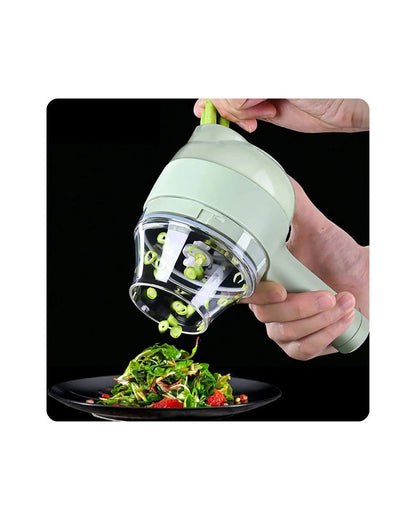 4-in-1 Portable Electric Vegetable Cutter – Wireless Food Chopper